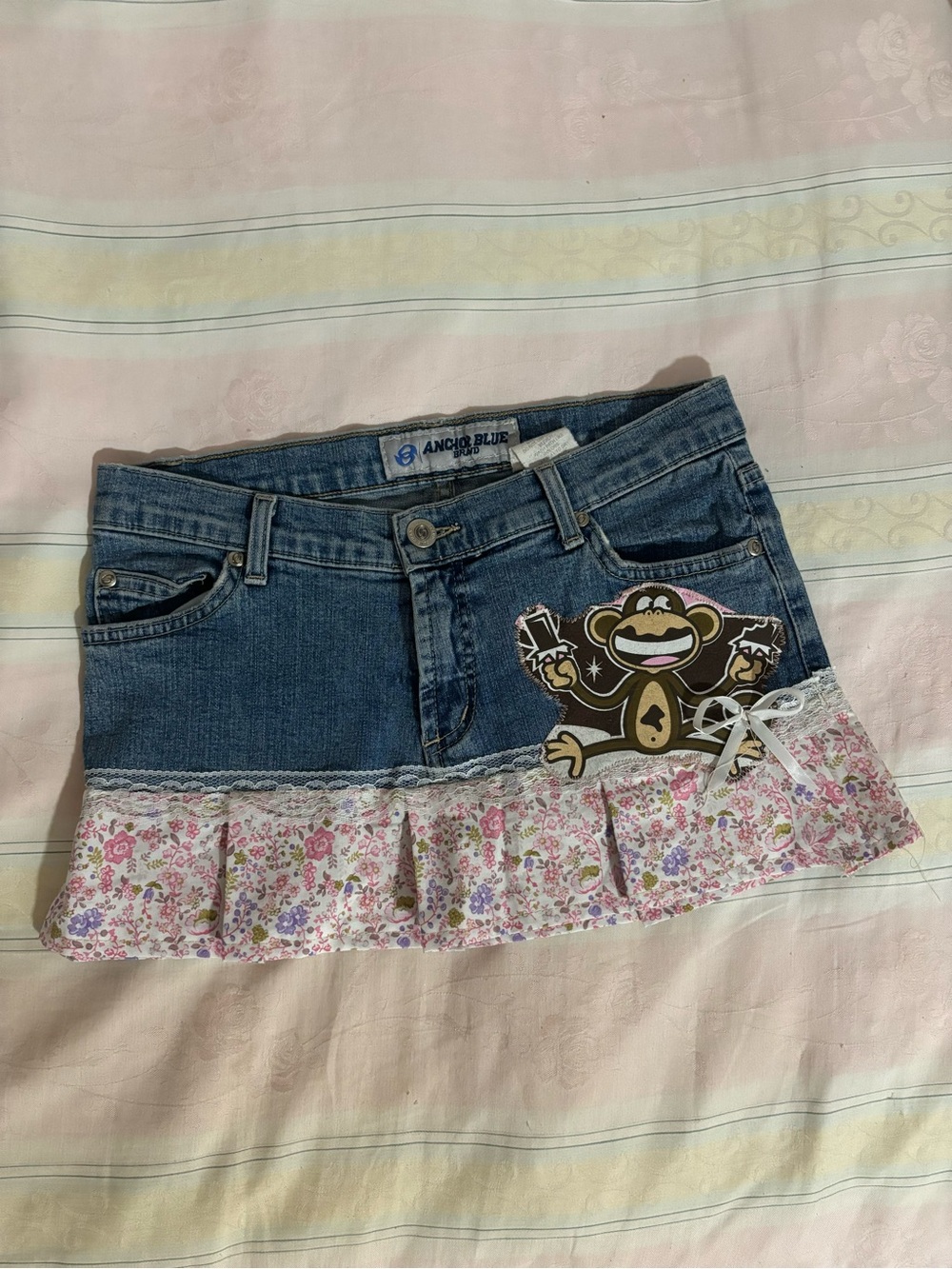 Reworked Denim Mini Skirt (one of a kind)